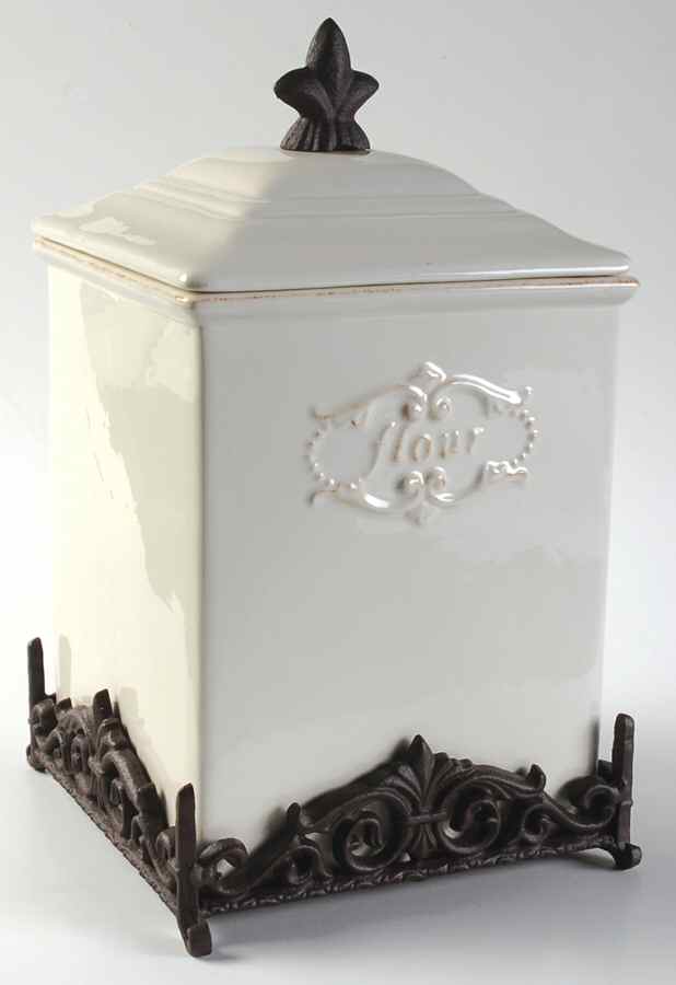 Marie Antoinette Large Canister W/Metal Base by Daniel Cremieux-1