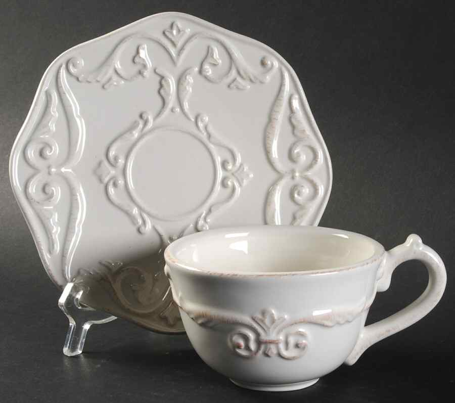 Marie Antoinette Flat Cup & Saucer Set by Daniel Cremieux-1