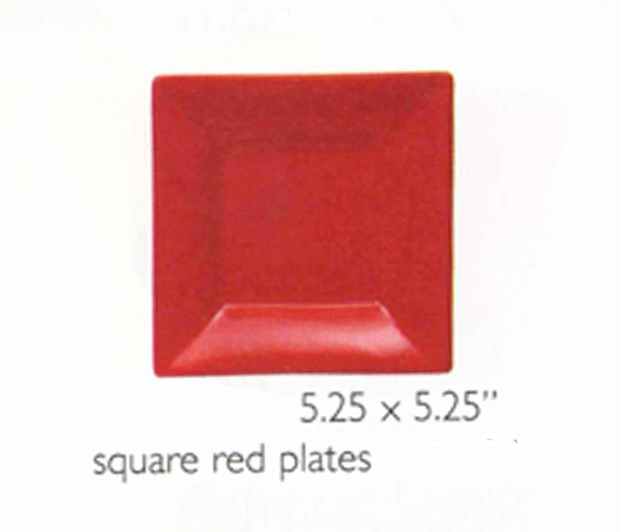 Lulu Red 5" Square Plate by Danica-1