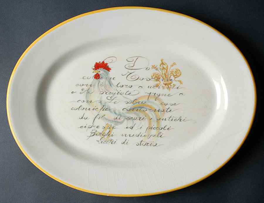 Rooster Script 15" Oval Serving Platter by Williams-Sonoma-1