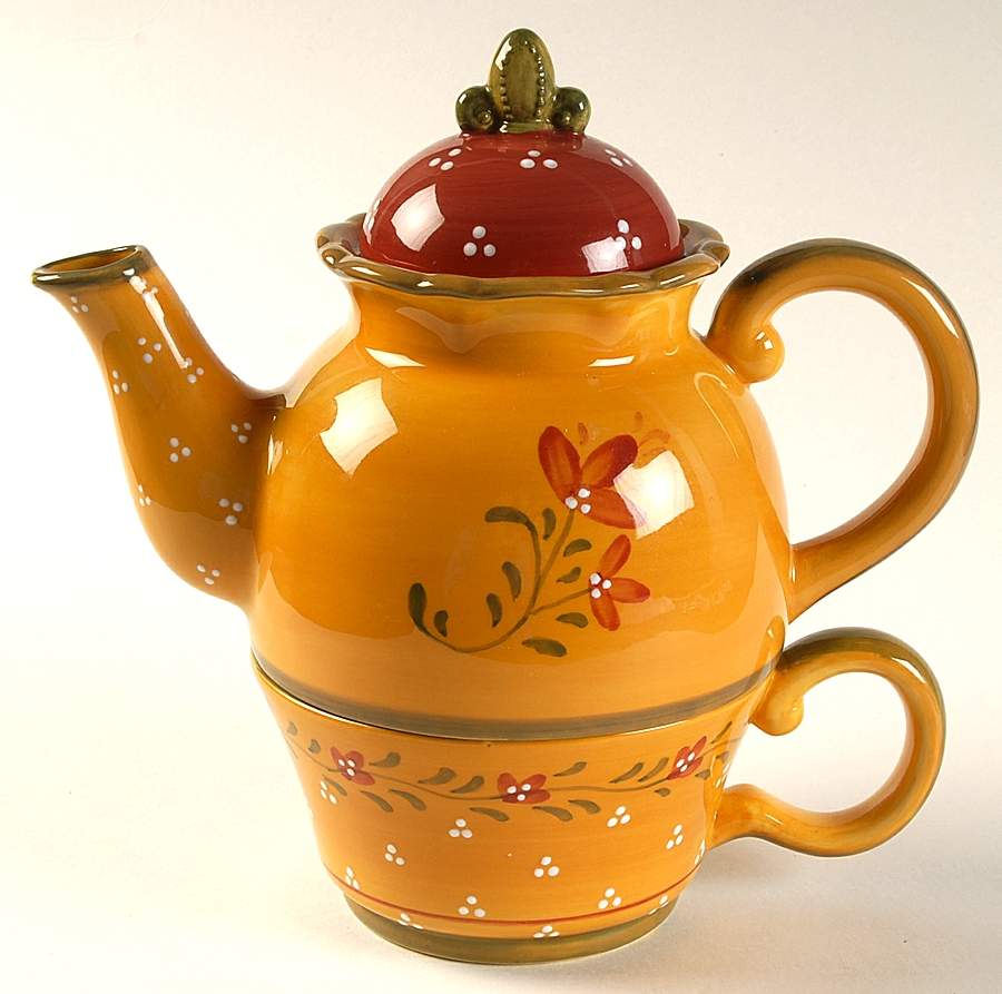 Bienvenue Individual Teapot & Lid with Cup by Demdaco-1