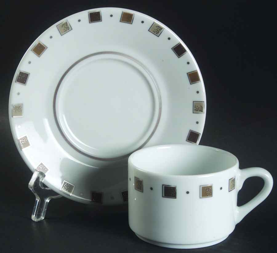 Caviar (Restaurant) Flat Cup & Saucer Set by Philippe Deshoulieres-1