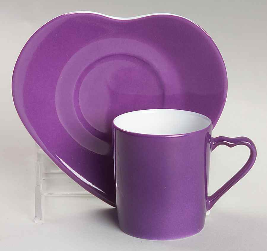 Coeurs Flat Demitasse Cup & Saucer Set by Philippe Deshoulieres-1