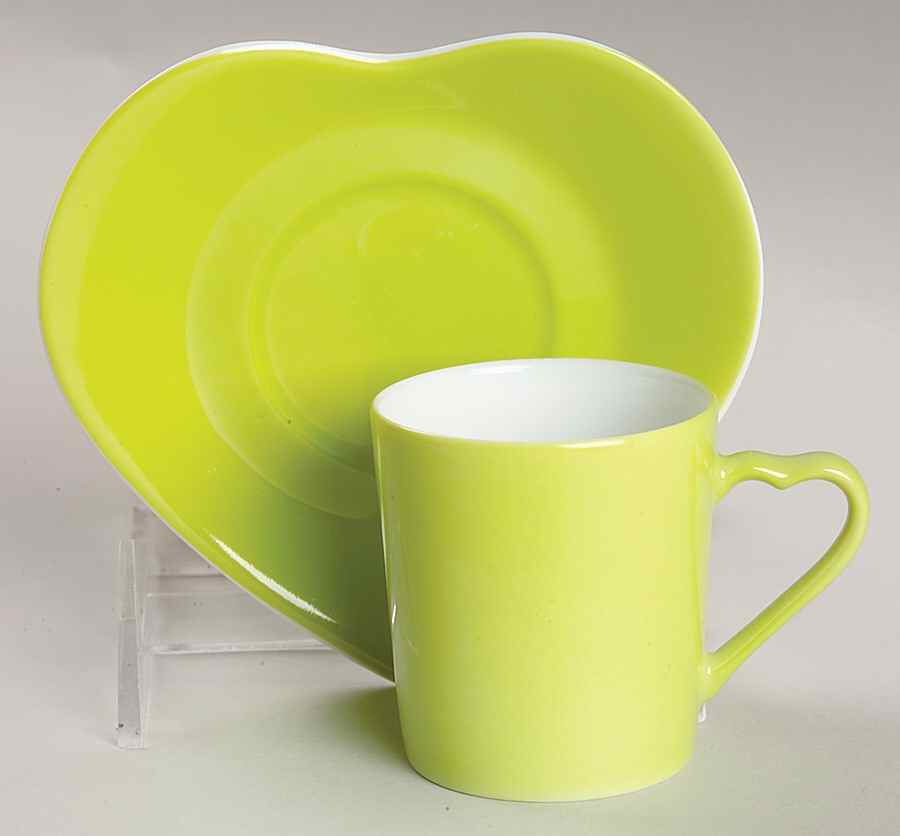 Coeurs Flat Demitasse Cup & Saucer Set by Philippe Deshoulieres-1