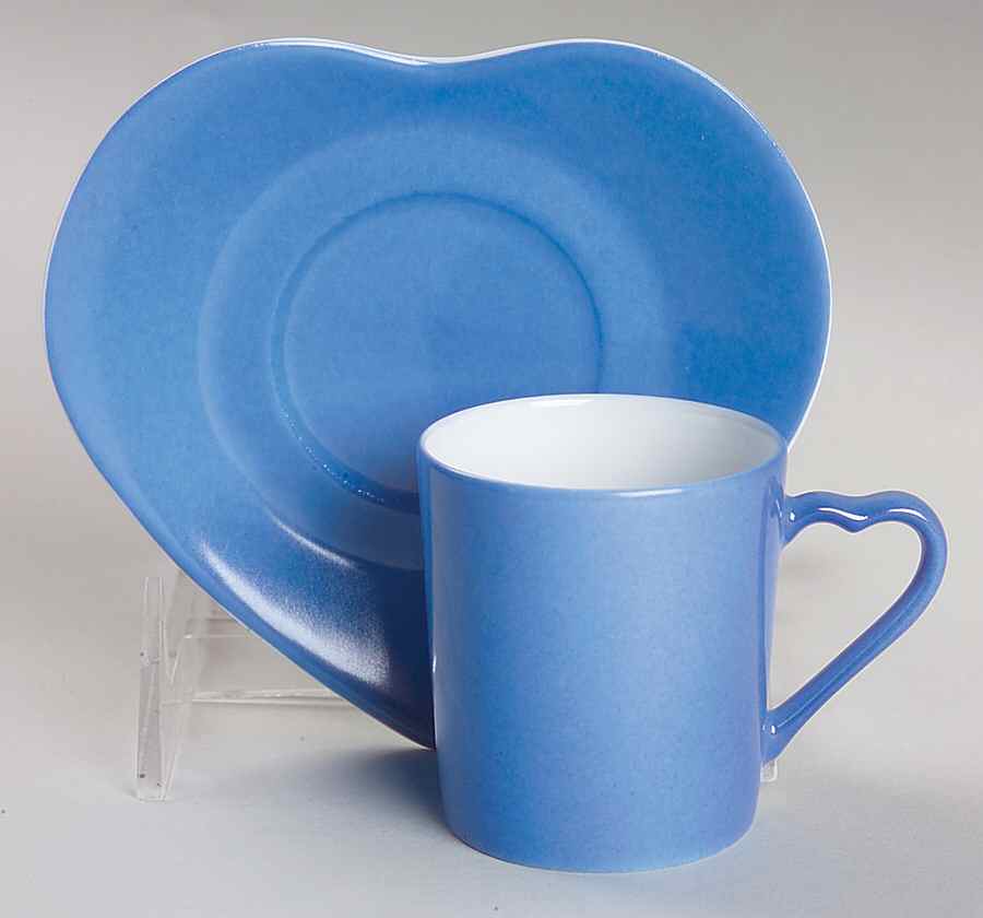 Coeurs Flat Demitasse Cup & Saucer Set by Philippe Deshoulieres-1