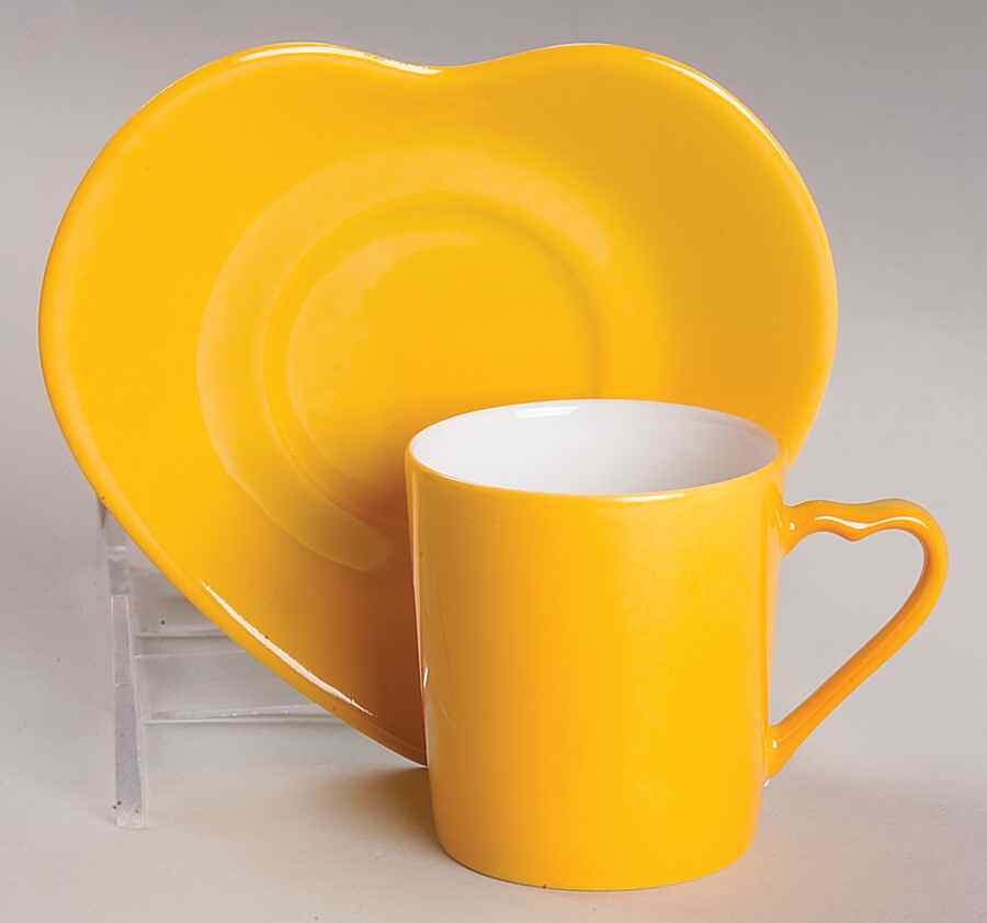 Coeurs Flat Demitasse Cup & Saucer Set by Philippe Deshoulieres-1