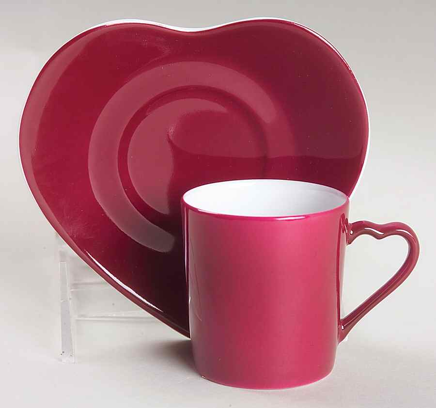Coeurs Flat Demitasse Cup & Saucer Set by Philippe Deshoulieres-1