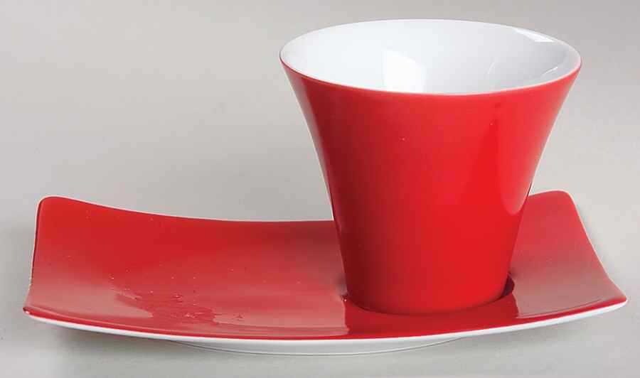 Coeurs Flat Demitasse Cup & Saucer Set No Handles by Philippe Deshoulieres-1