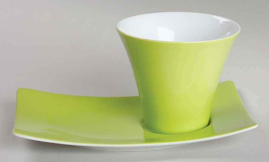 Coeurs Flat Demitasse Cup & Saucer Set No Handles by Philippe Deshoulieres-1