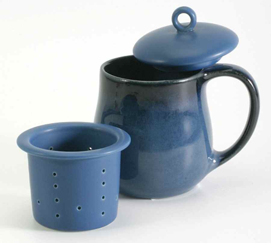 Ch'A Twilight Blue Mug with Lid & Infuser by Danesco-1