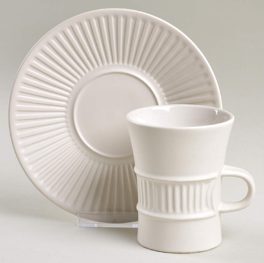 Flamestone Ivory Flat Cup & Saucer Set by Dansk-1
