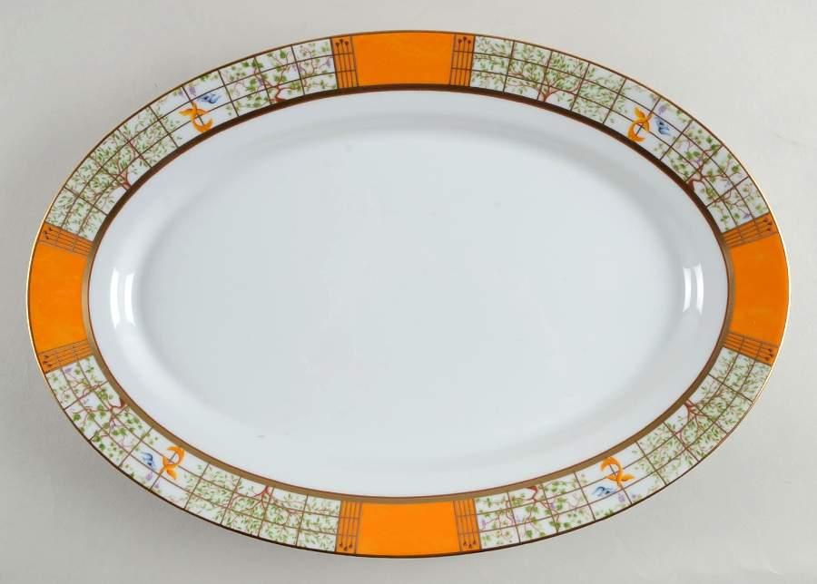 Pergola 16" Oval Serving Platter by Philippe Deshoulieres-1