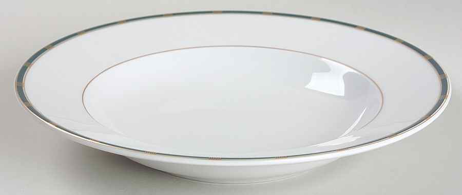 Zenith Green Rim Soup Bowl by Philippe Deshoulieres-1