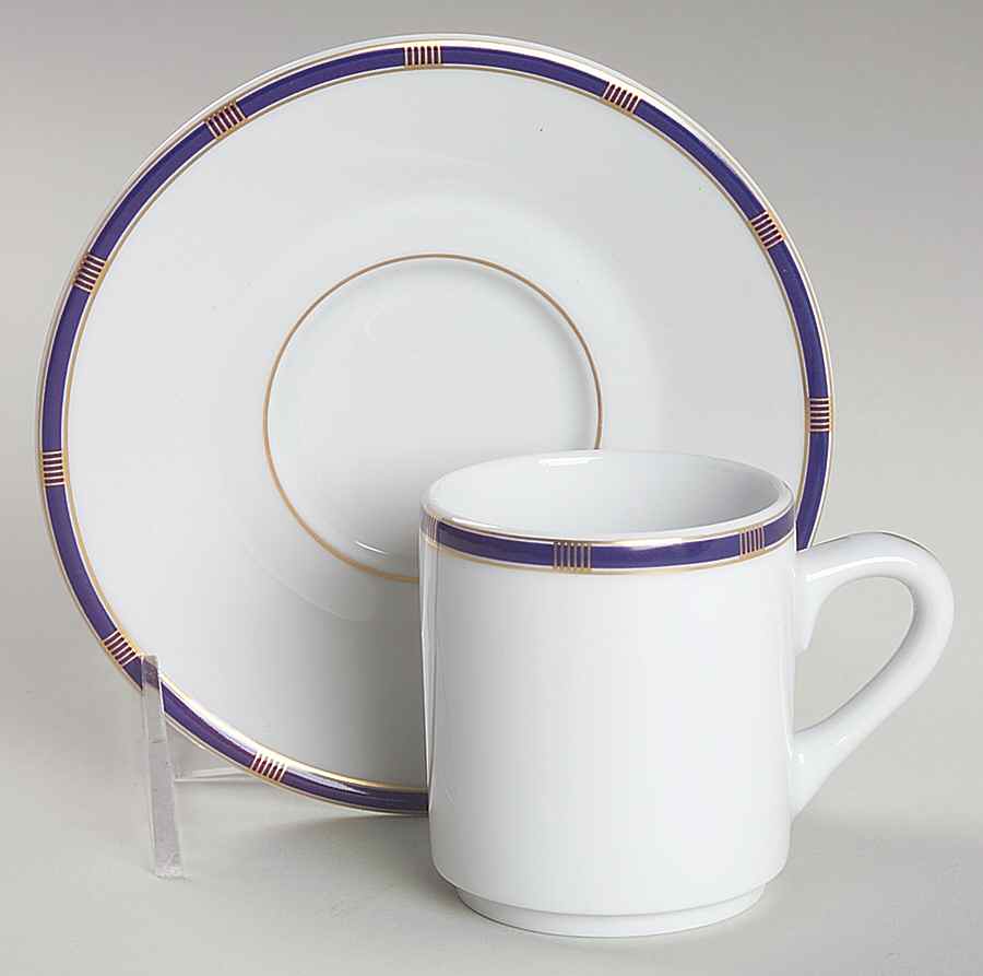 Zenith Blue Flat Demitasse Cup & Saucer Set by Philippe Deshoulieres-1