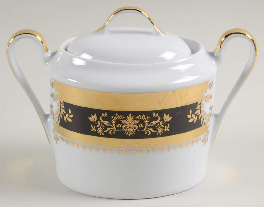 Orsay Black Sugar Bowl & Lid by Philippe Deshoulieres-1