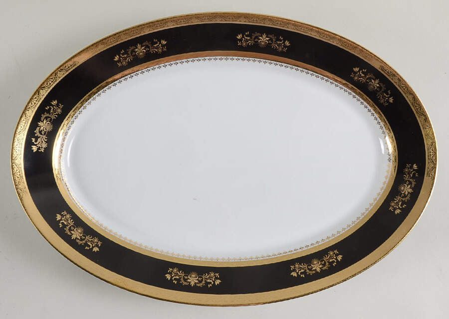 Orsay Black 16" Oval Serving Platter by Philippe Deshoulieres-1