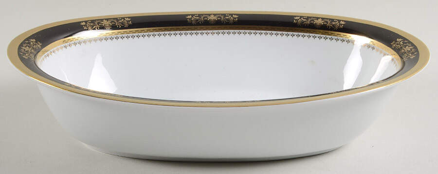 Orsay Black 10" Oval Vegetable Bowl by Philippe Deshoulieres-1