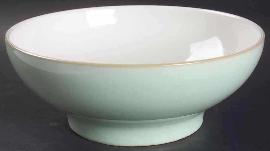 Pure Green 9" Round Pedestal Serving Bowl by Denby-Langley-1
