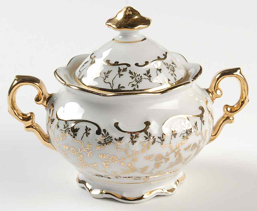 DRE104 Sugar Bowl & Lid by Dresden (German)-1