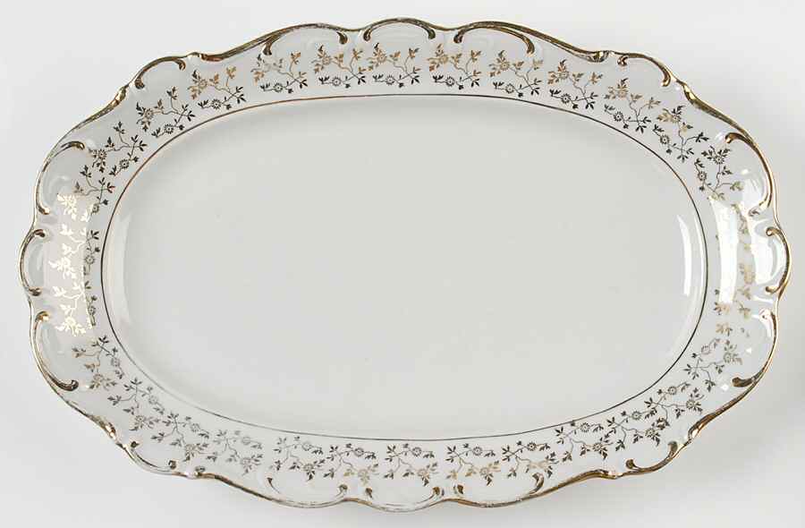 DRE104 14" Oval Serving Platter by Dresden (German)-1