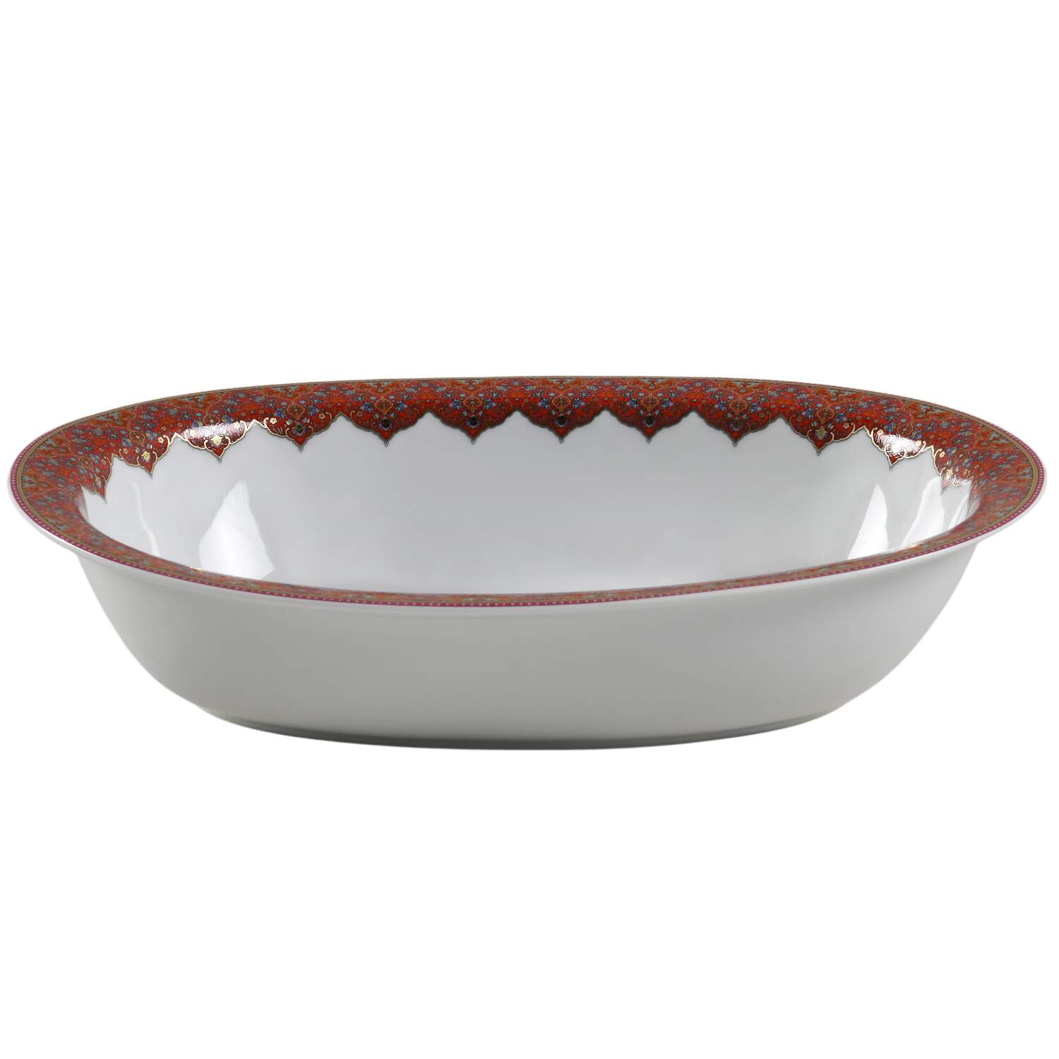 Dhara 10" Oval Vegetable Bowl by Philippe Deshoulieres-1