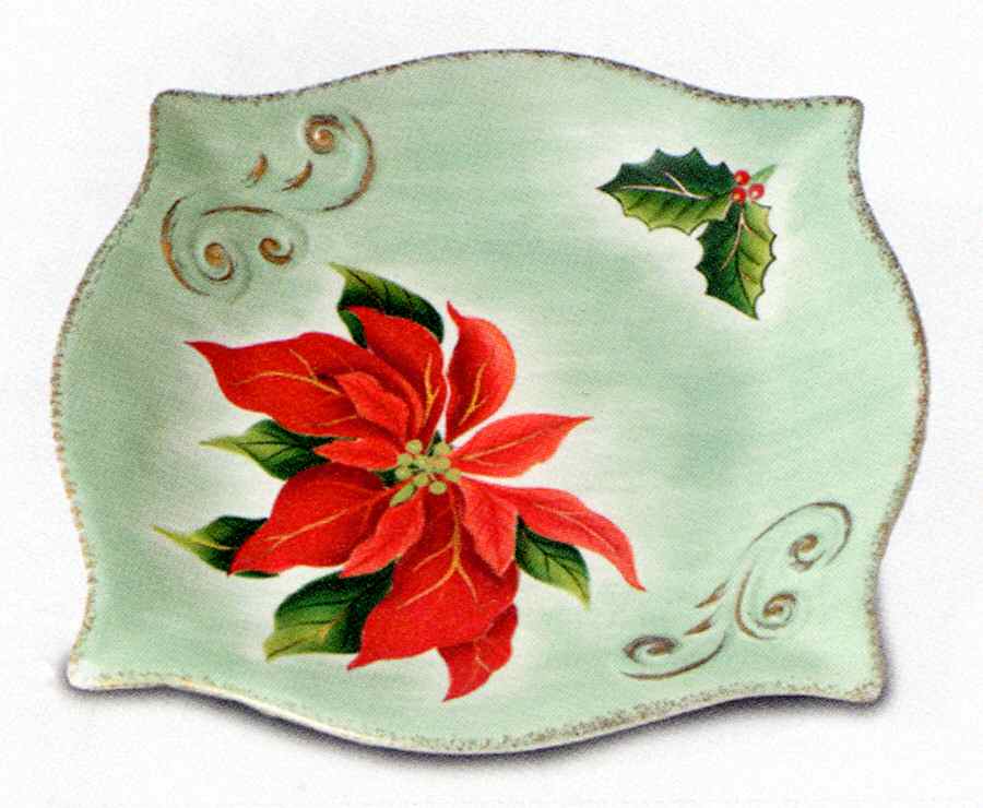 Christmas Garden Square Dessert Plate by Department 56-1