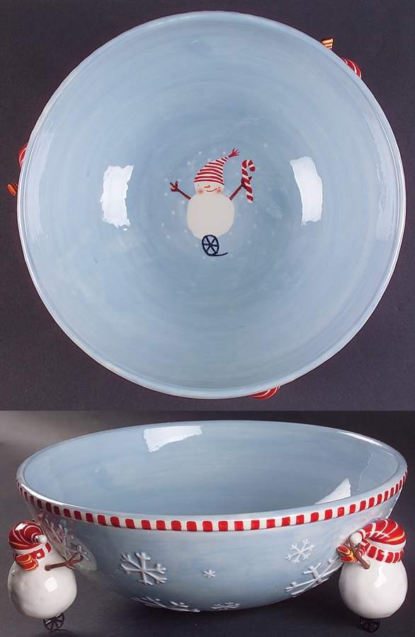 Snowman 11" Large Salad Serving Bowl by Department 56-1