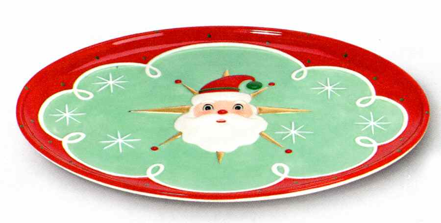 Retro Christmas 14" Cookie Plate by Department 56-1