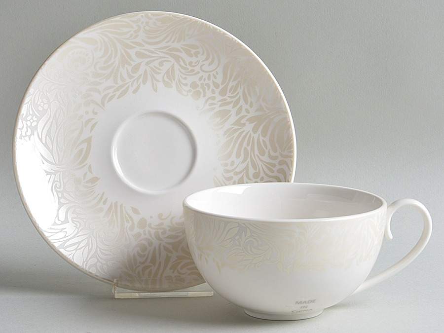 Lucille Gold Flat Cup & Saucer Set by Denby-Langley-1