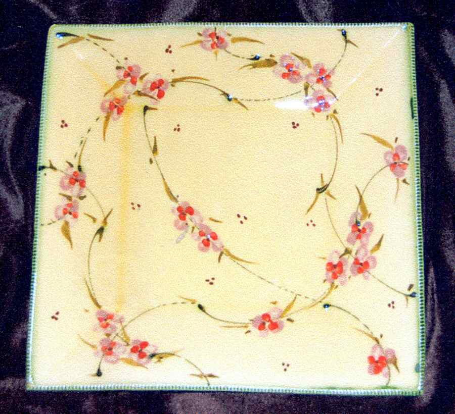Petales Et Fleurs Square Dinner Plate by Sud & Co Provence Pottery-1