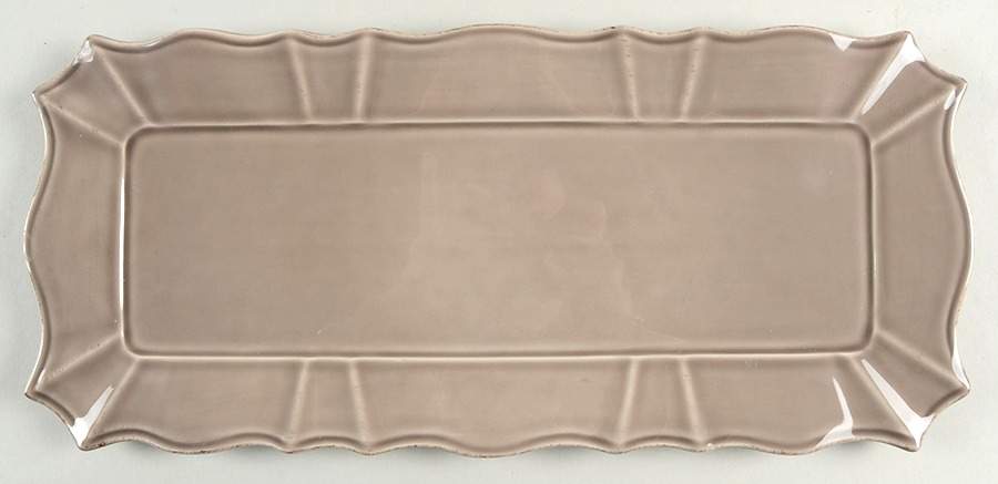 Nouveau Empire Taupe 16" Rectangular Serving Platter by Daniel Cremieux-1