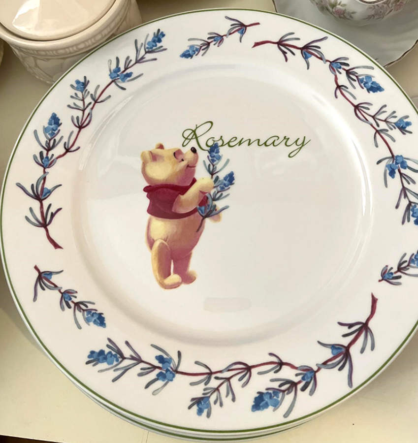 Winnie the Pooh (Floral Rim) Large Rim Soup Bowl by Disney-1