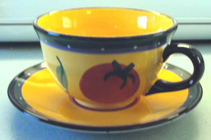 Italian Garden Footed Cup & Saucer Set by Dansk-1