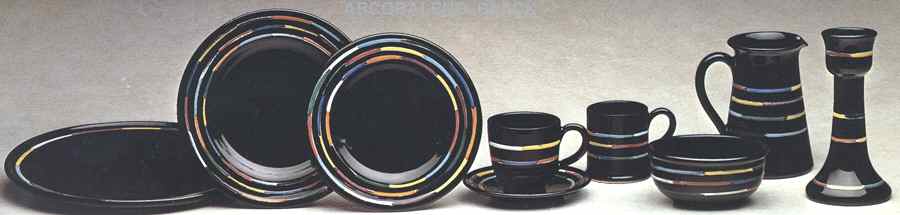 Arcobaleno Black Dinner Plate by Deruta (Italy)-1
