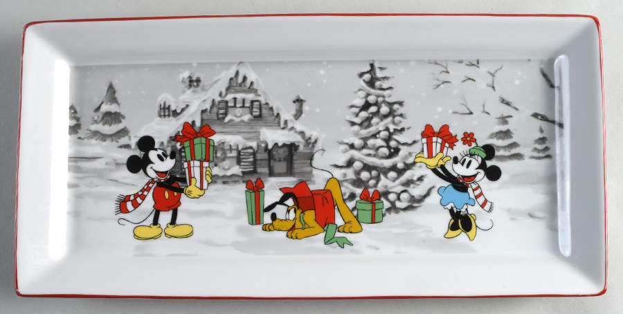 Mickey's Vintage Holiday 14" Rectangular Serving Platter by Zrike-1
