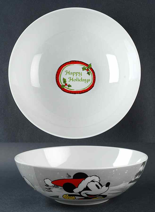 Mickey's Vintage Holiday 9" Round Serving Bowl by Zrike-1