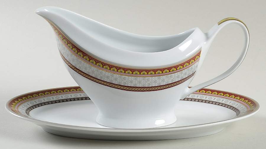 Ispahan Gravy Boat & Underplate/Relish by Philippe Deshoulieres-1
