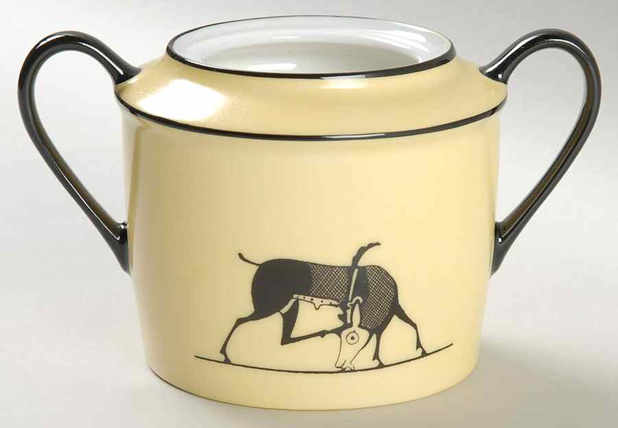 Antic Butter Yellow Sugar Bowl No Lid by Denis Chauffaille-1