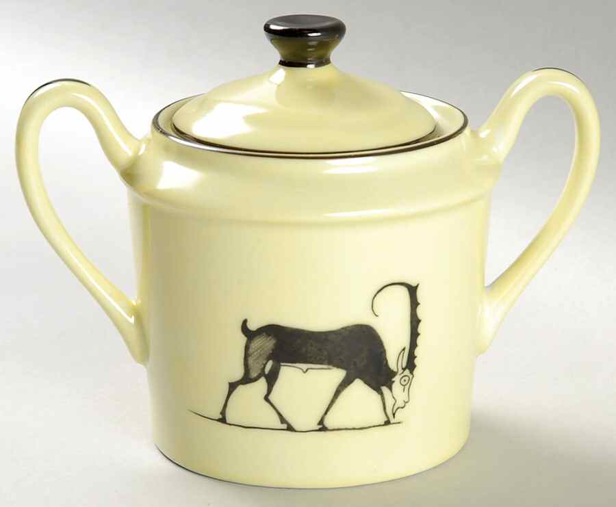 Antic Lemon Yellow Sugar Bowl & Lid by Denis Chauffaille-1