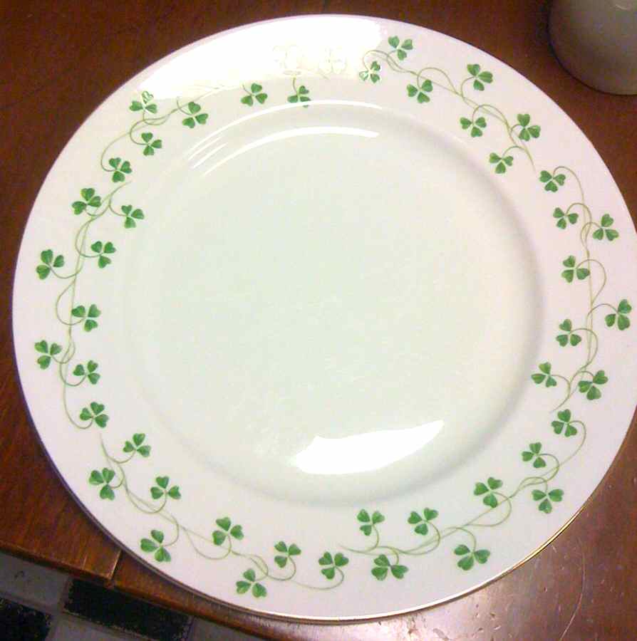 Shamrock (Not Embossed) Dinner Plate by Donegal Parian-1