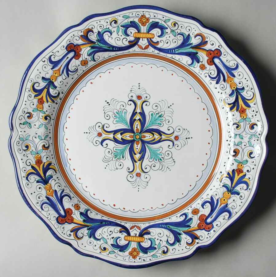 Ricco Deruta Blue 14" Chop Plate (Round Platter) by Deruta (Italy)-1