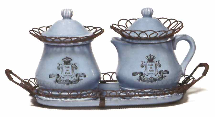 Cafe de Paris Tray for Creamer & Sugar with Lid by Department 56-1