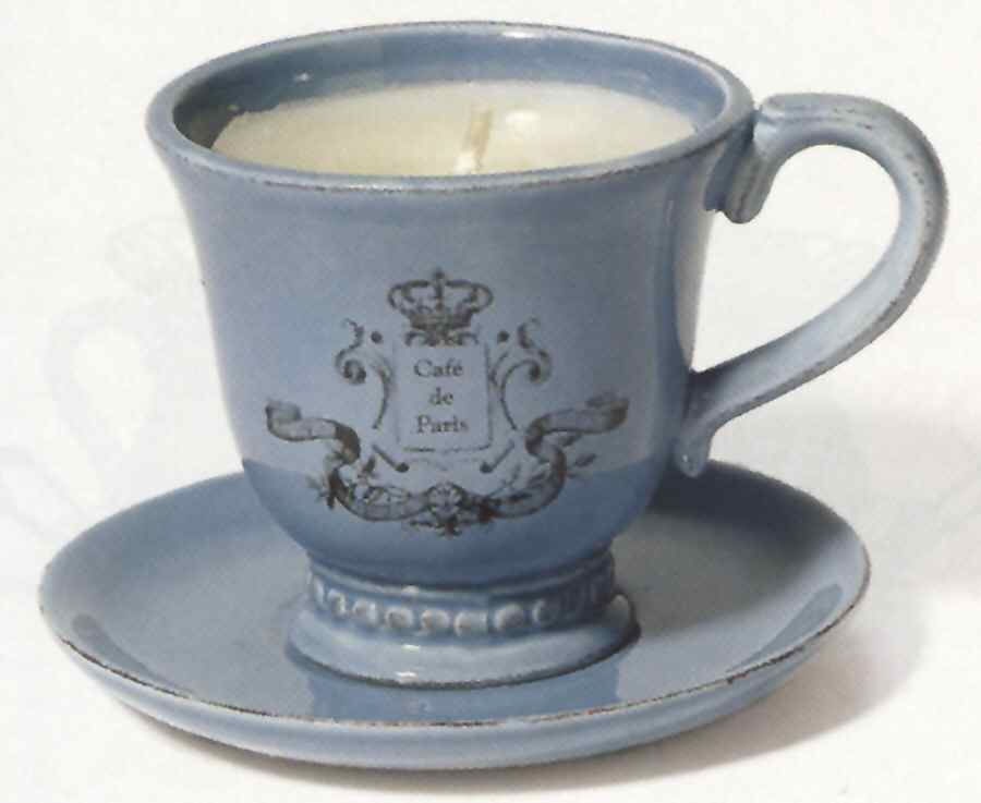 Cafe de Paris 2 Pc Candle Cup & Saucer by Department 56-1