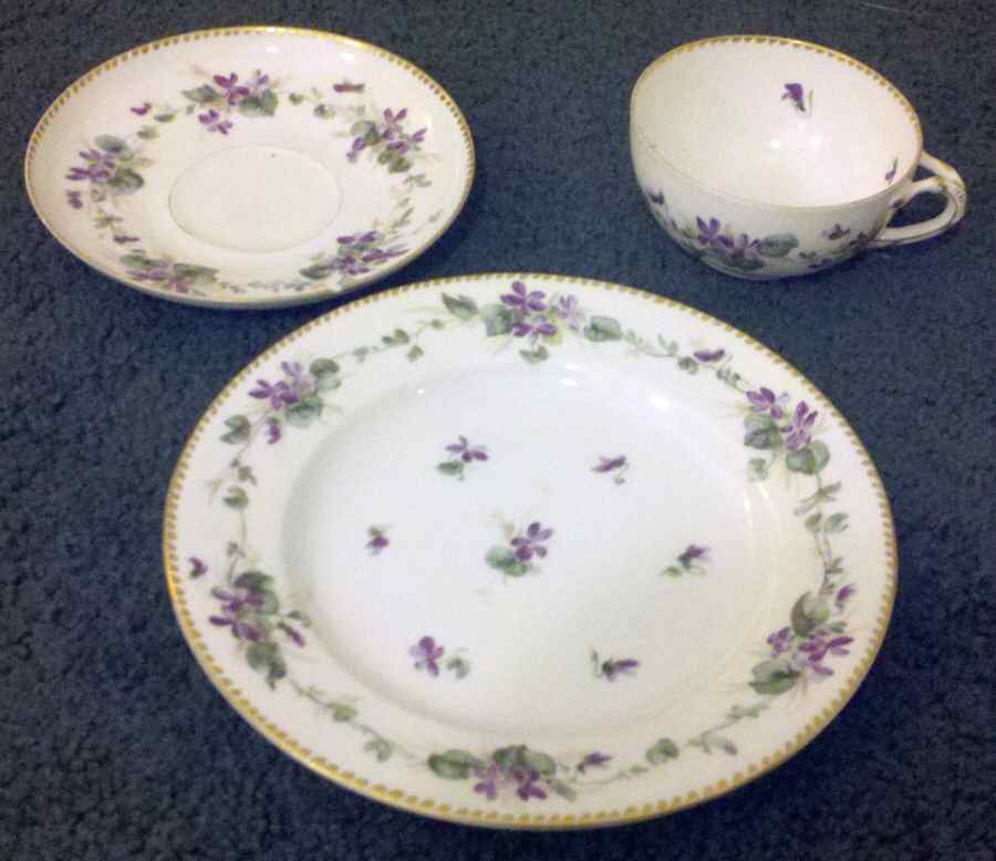 DRE129 Flat Cup & Saucer Set by Dresden (German)-1