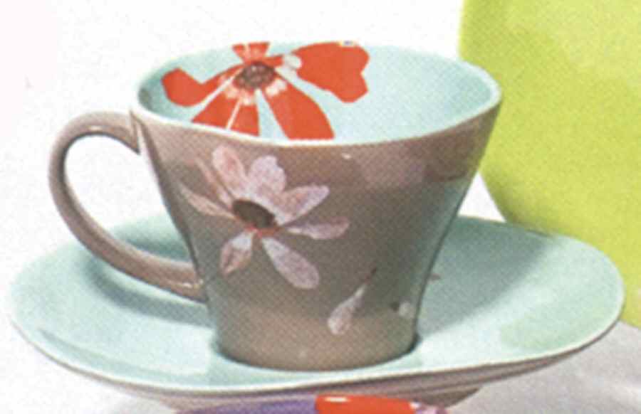 Petals (Tickle Collection) Flat Cup & Saucer Set by Department 56-1
