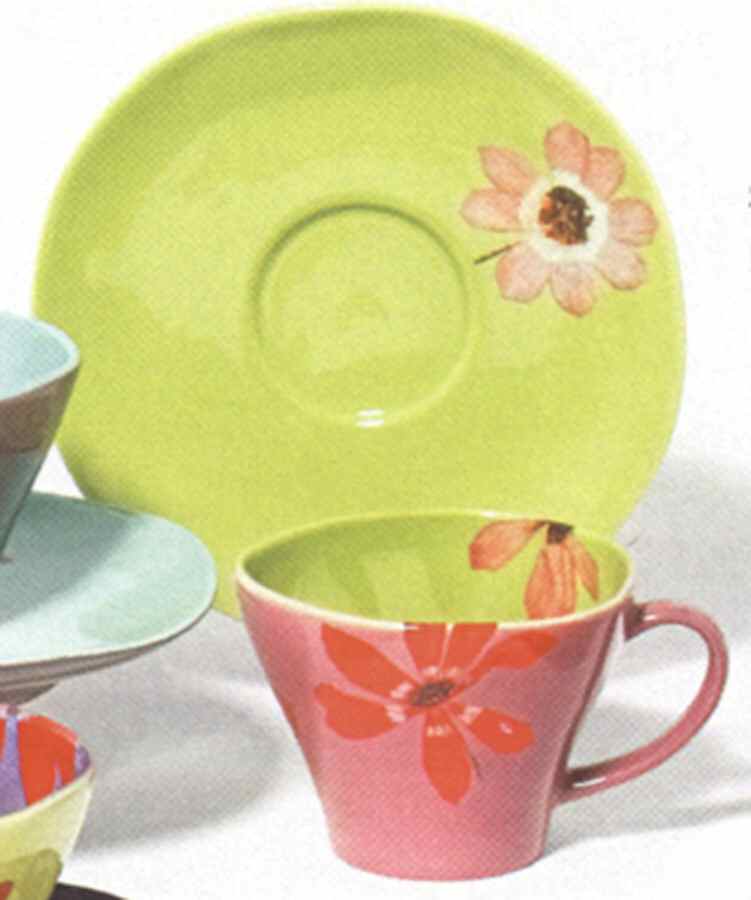 Petals (Tickle Collection) Flat Cup & Saucer Set by Department 56-1