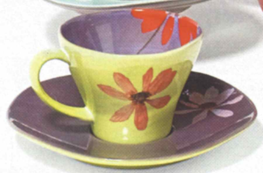 Petals (Tickle Collection) Flat Cup & Saucer Set by Department 56-1