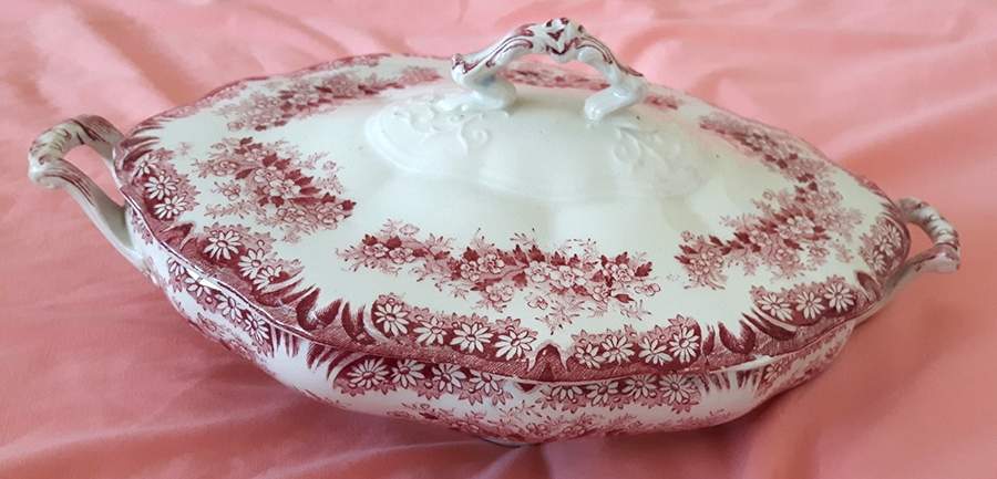 Daisy Red Oval Covered Vegetable by Dudson, Wilcox & Till-1