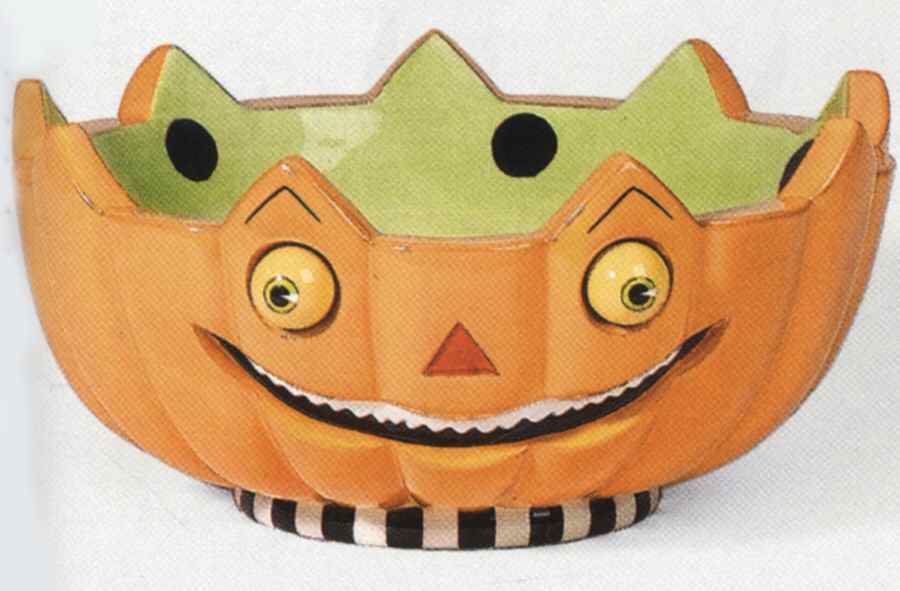 Google Eye 14" Round Figural Serving Bowl by Department 56-1