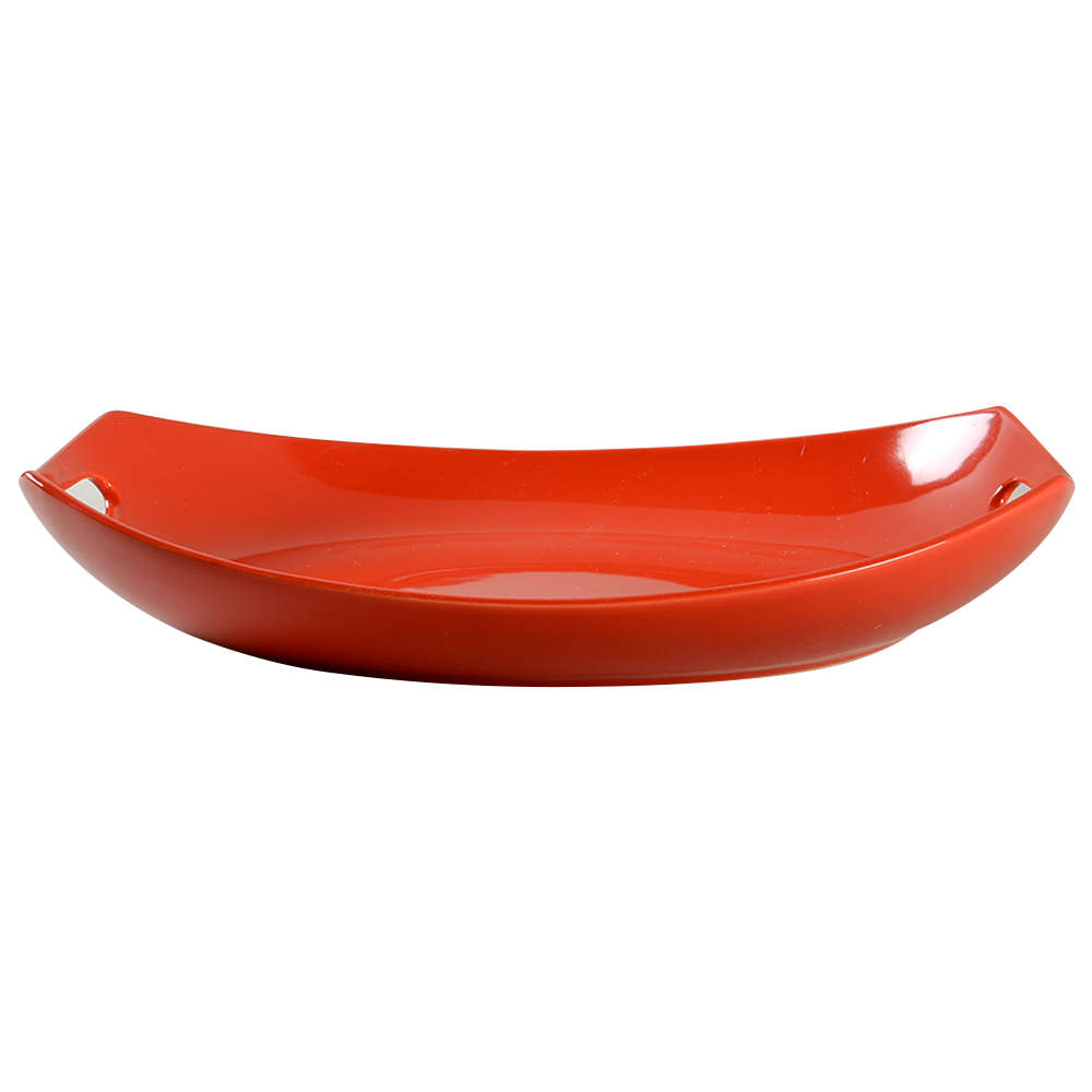 Classic Fjord Chili Red 14" Oval Handled Platter by Dansk-1